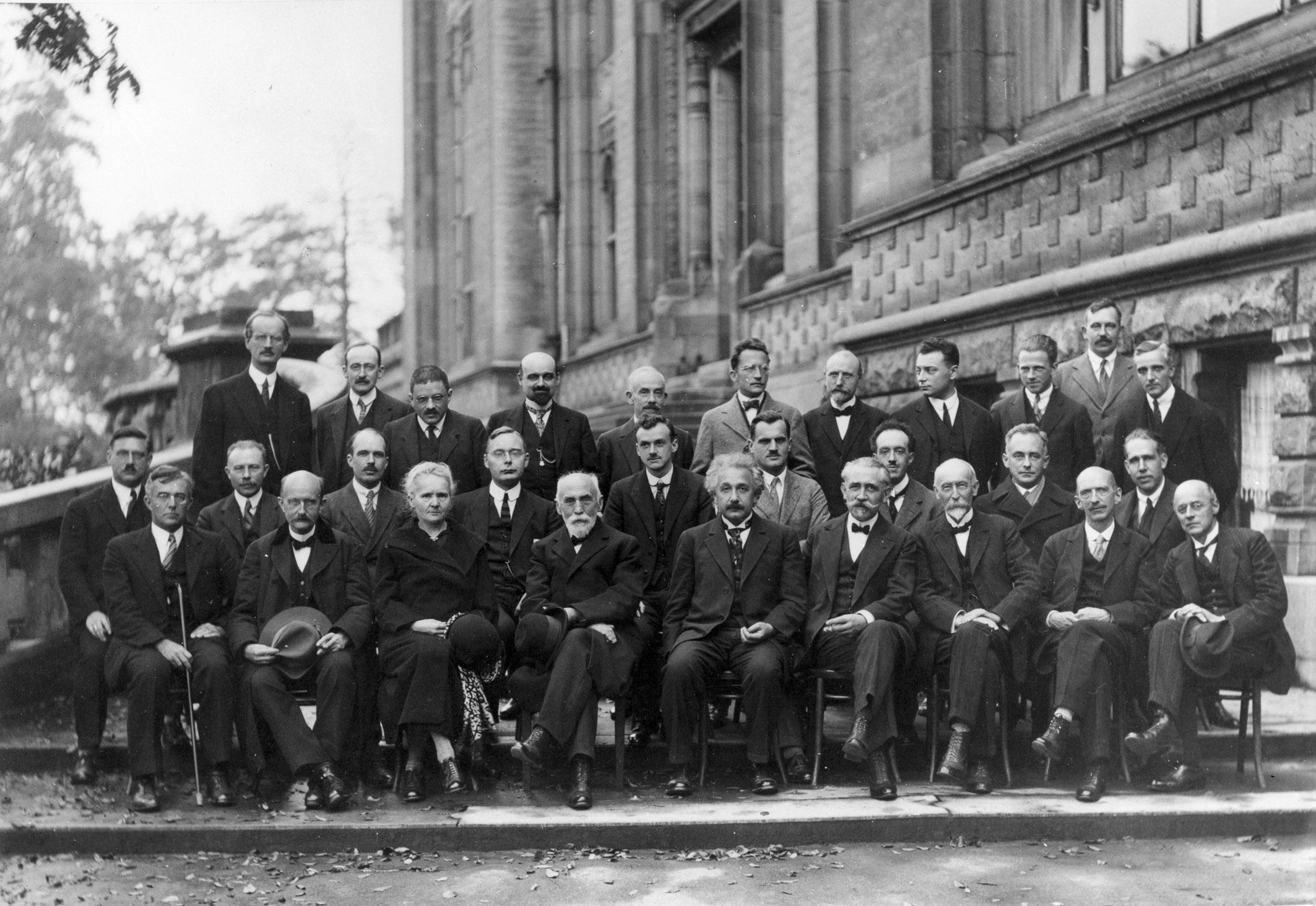 Group photograph of the fifth Solvay Conference, Brussels, 1927