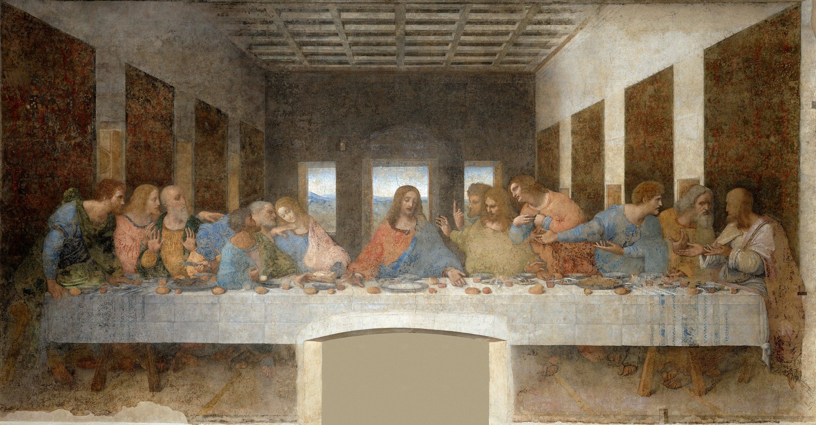 Leonardo da Vinci's Last Supper: Jesus with the Twelve at table